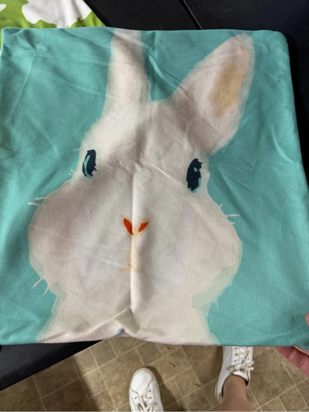 (Sale $5) Easter accent pillow covers set of 3- White, Green, Teal